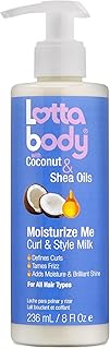 Lottabody Moisturize Me Curl and Style Milk with Coconut & Shea Oils, Lightweight Moisture-Rich