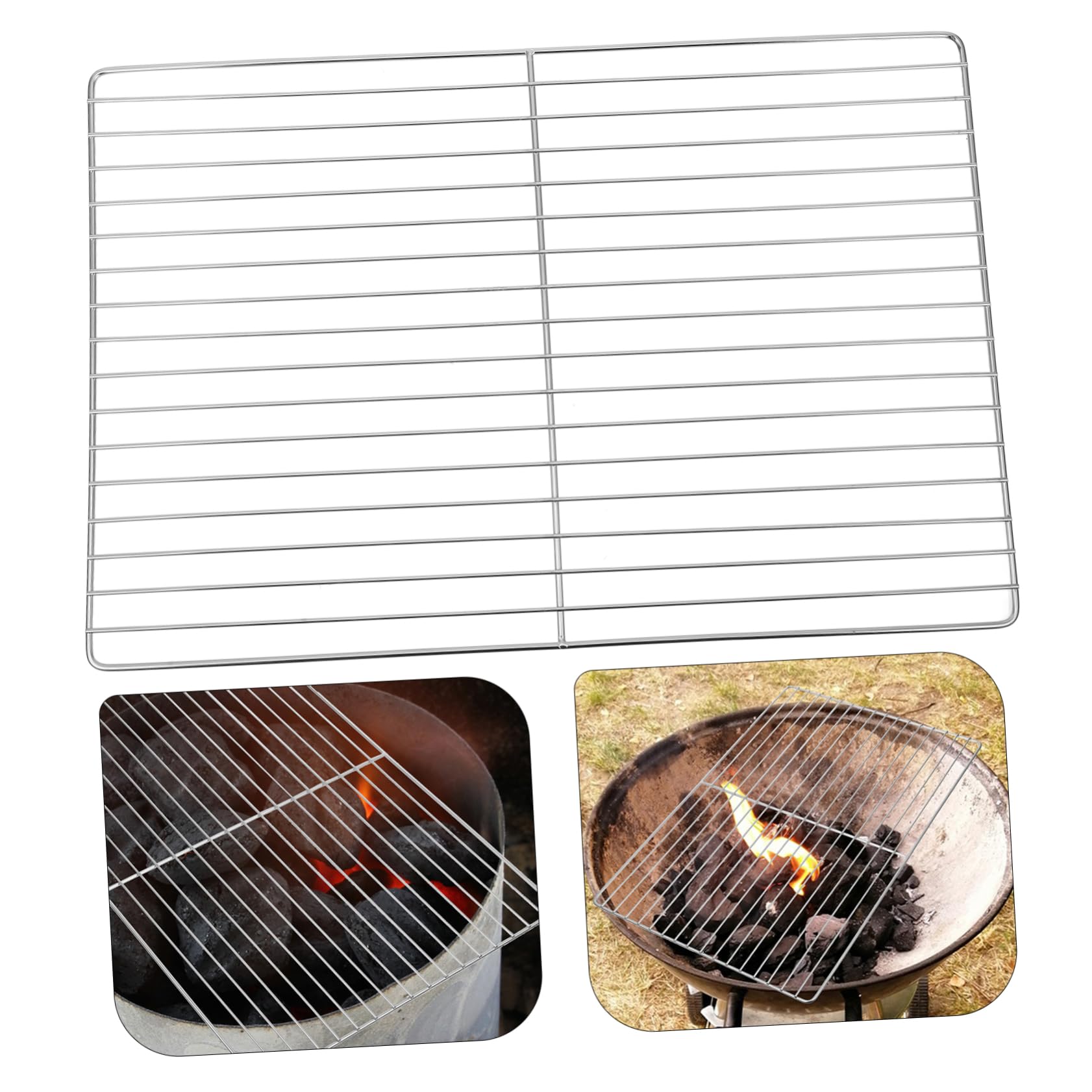 YARNOW Griglia Barbecue in Acciaio Inox per Festa Estiva Oktoberfest Decor | Facile Pulizia, Trattiene Calore, Antiaderente, Uso Famiglia e Hotel, Finitura Argento