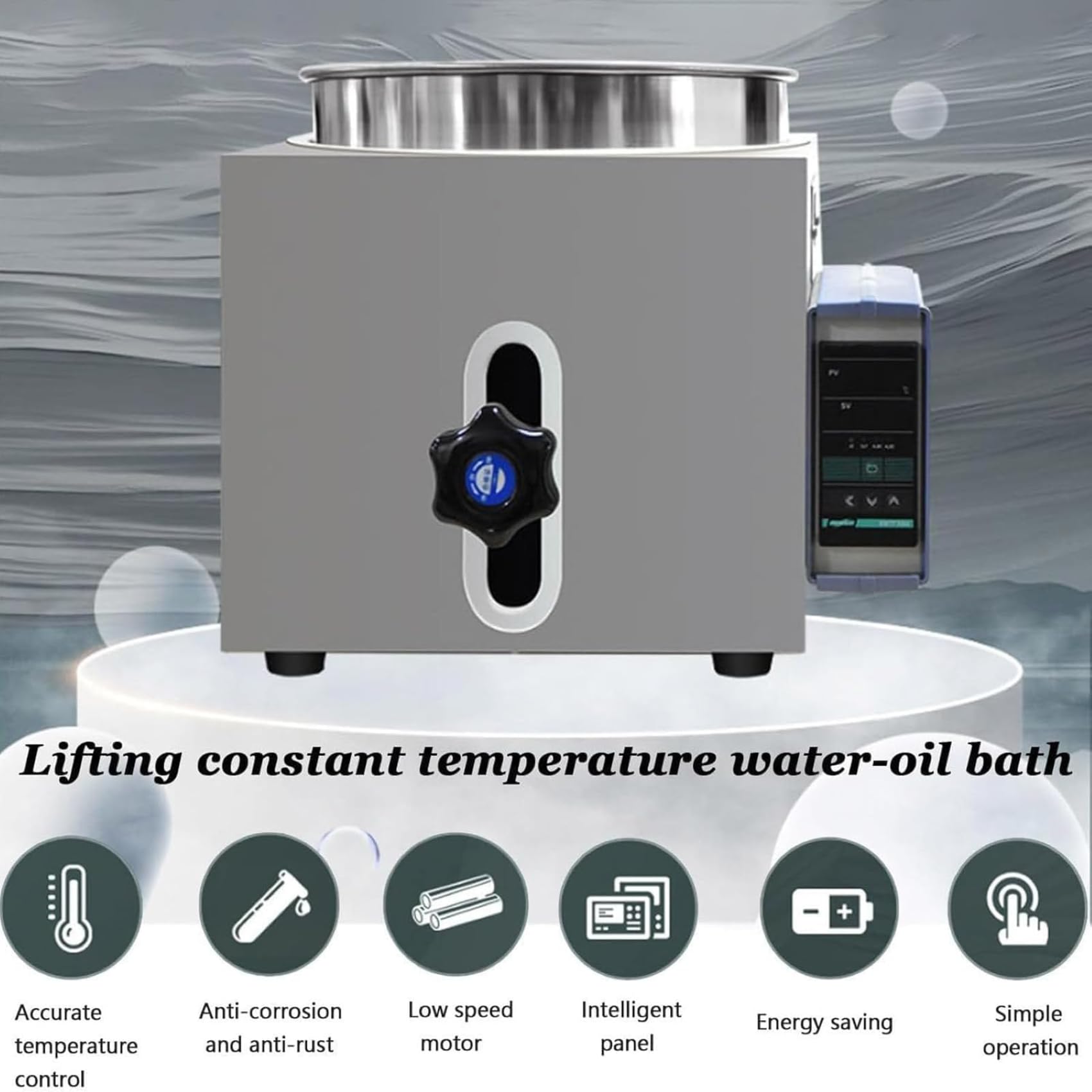 Digitales Thermostat-Öl-Wasserbad, 5 l, elektrische Heizung aus Edelstahl mit RT-250 ℃ Bereich, einstellbarer Aufzug, ± 1 ℃ Genauigkeit für Labor und Gewerbe