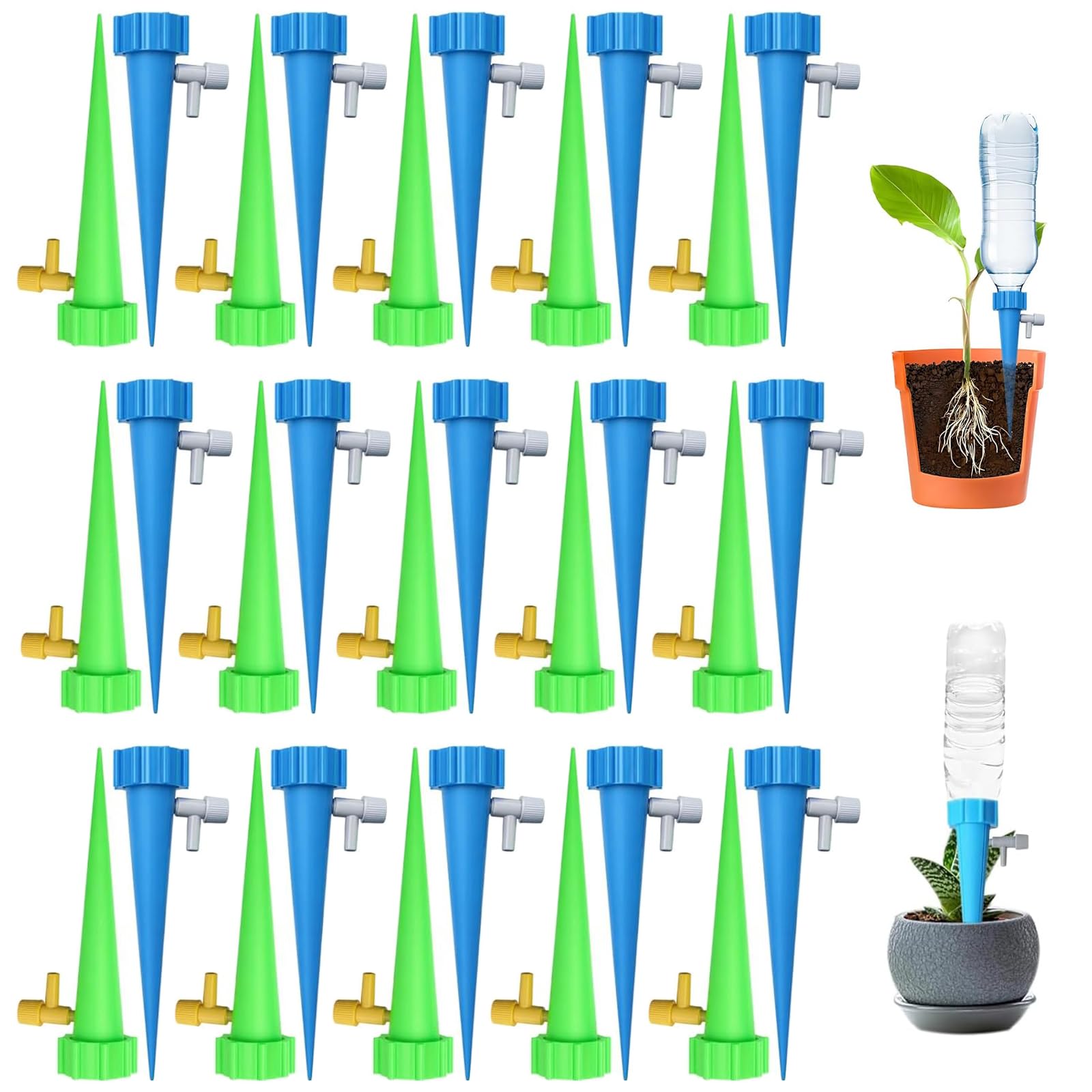 Plant Watering Devices, Self Watering System for Plants, Automatic Plant Waterer with Drip Feeders, Indoor Plant Watering System Kit, 30-Pack Multi-Colour Set for Home and Office Gardens ﻿