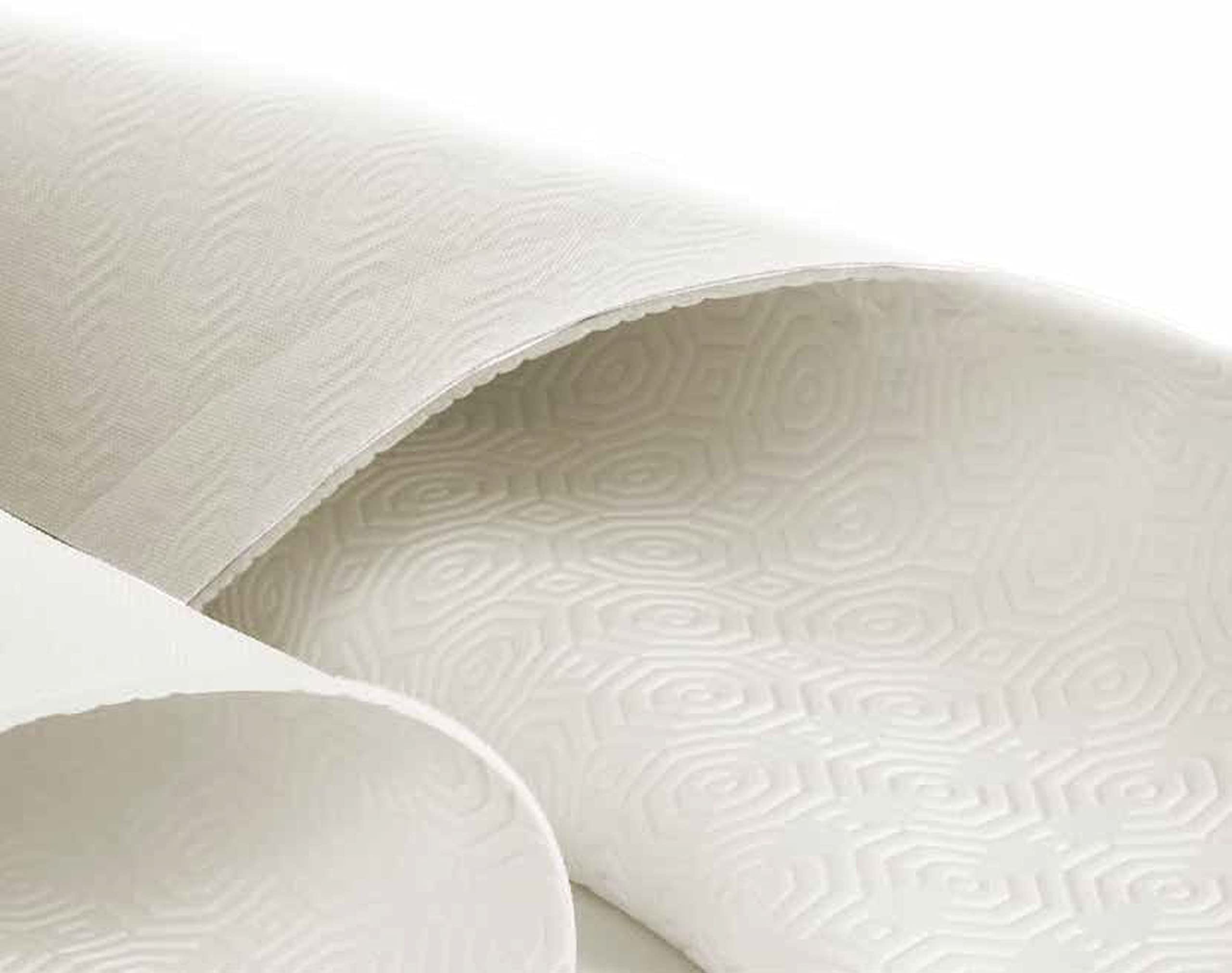 Premium Tischunterlage Tischschoner Tischschutz Tischpolster Weiss · Eckig · Breite & Länge wählbar·GEROLLT, Größe:80 x 400 cm