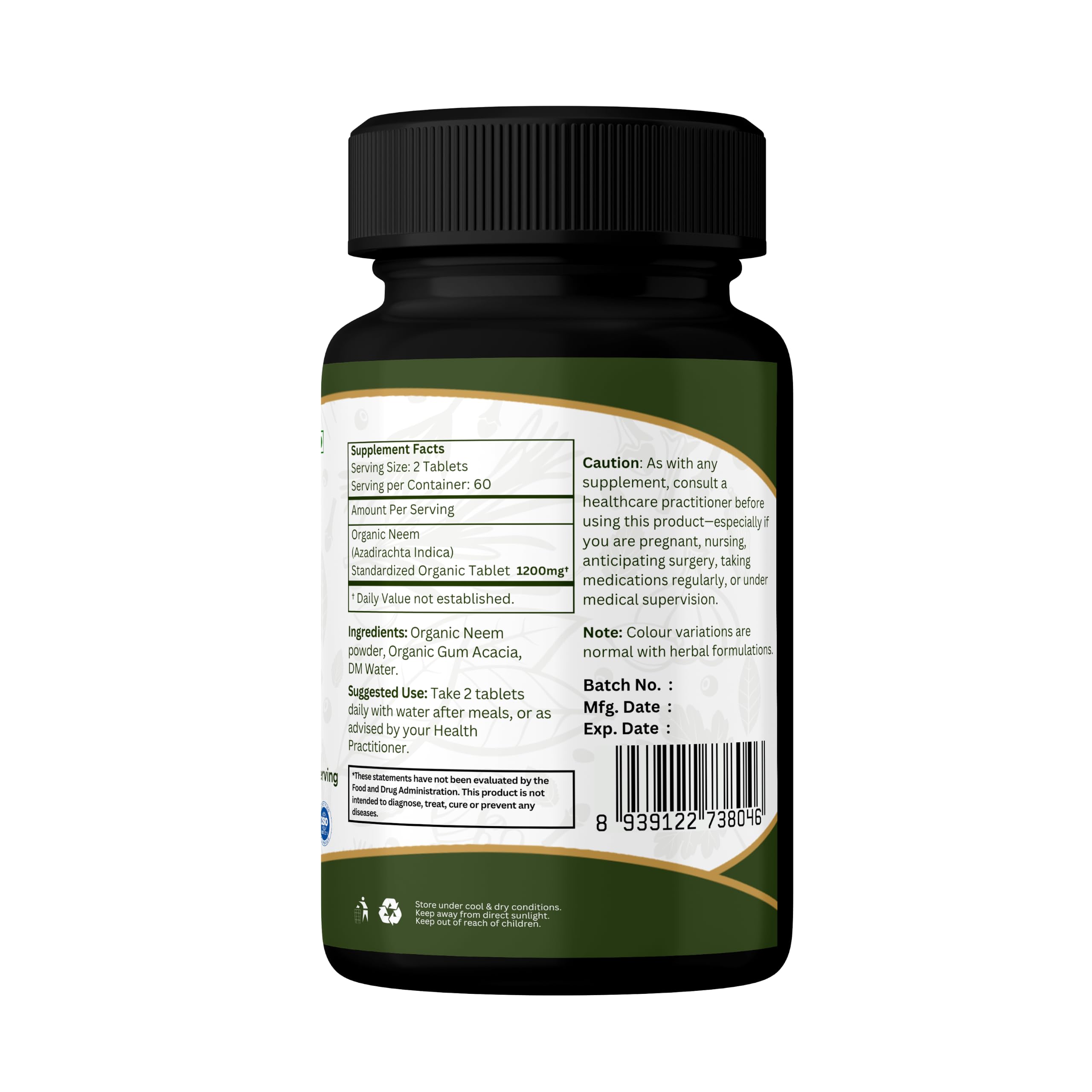 ORGANIC SPREE Neem 120 Tablets - Supports Healthy Skin, Detox & Immune Health* - Azadirachta Indica - 60 Days Supply - USDA Organic, GMP, HACCP Certified — Amazon image 10