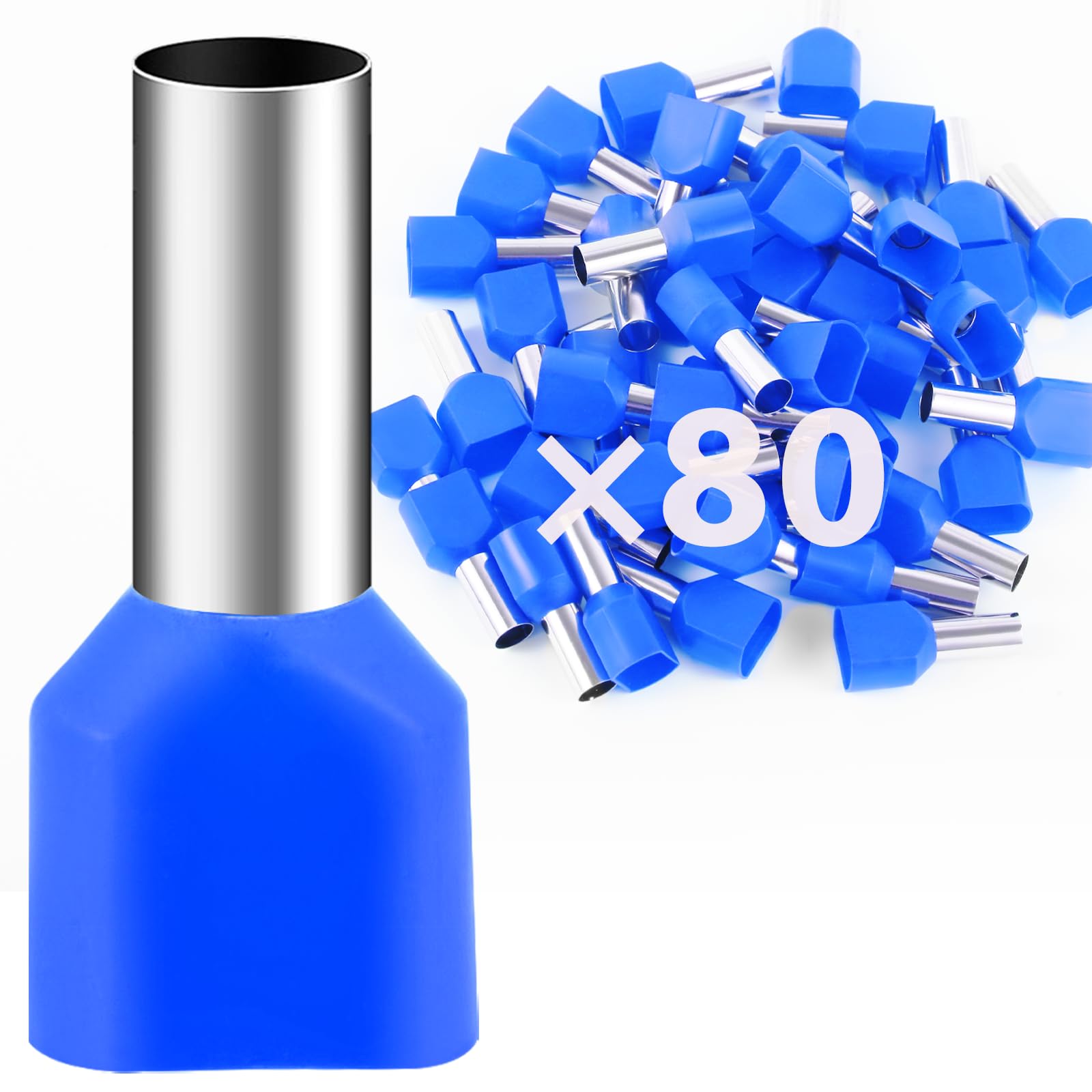 Pack Of 100 Twin Wire End Ferrules, 10 Mm², Uninsulated Ferrules, Double Sleeves, Double Cable Sleeves, Twin Long Cable Lug, Twin Wire End Ferrules, Wire Ferrules, Cable End Ferrules, For Electricians - View #8