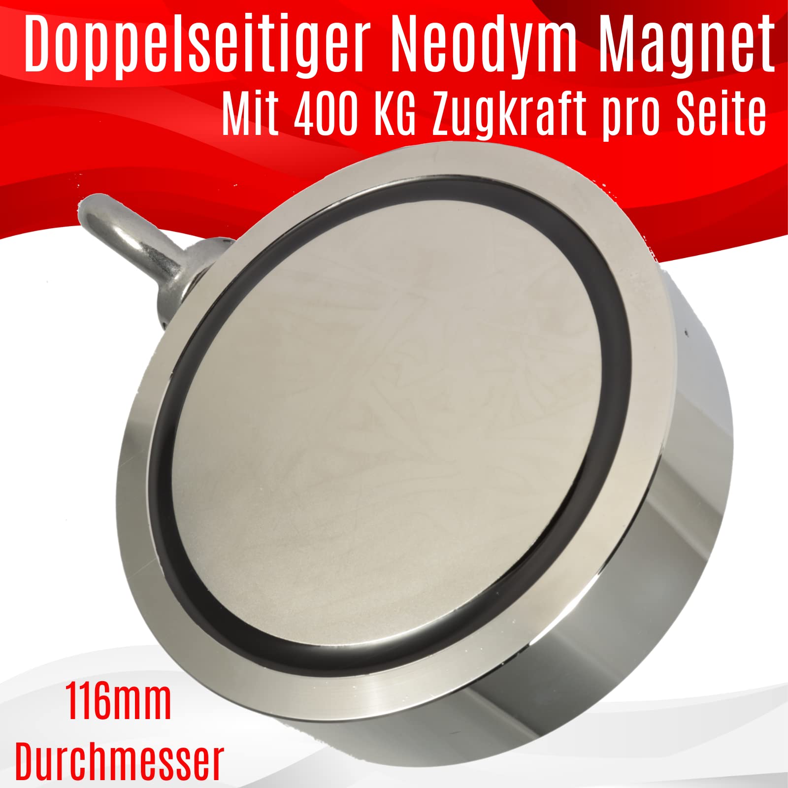 Zestaw magnetycznych wędkarzy neodymowych – 116 mm – 800 kg siły ciągnącej – magnes górski – kompletny zestaw z linką o długości 20 m, wodoodporne rękawice do łowienia magnetycznego