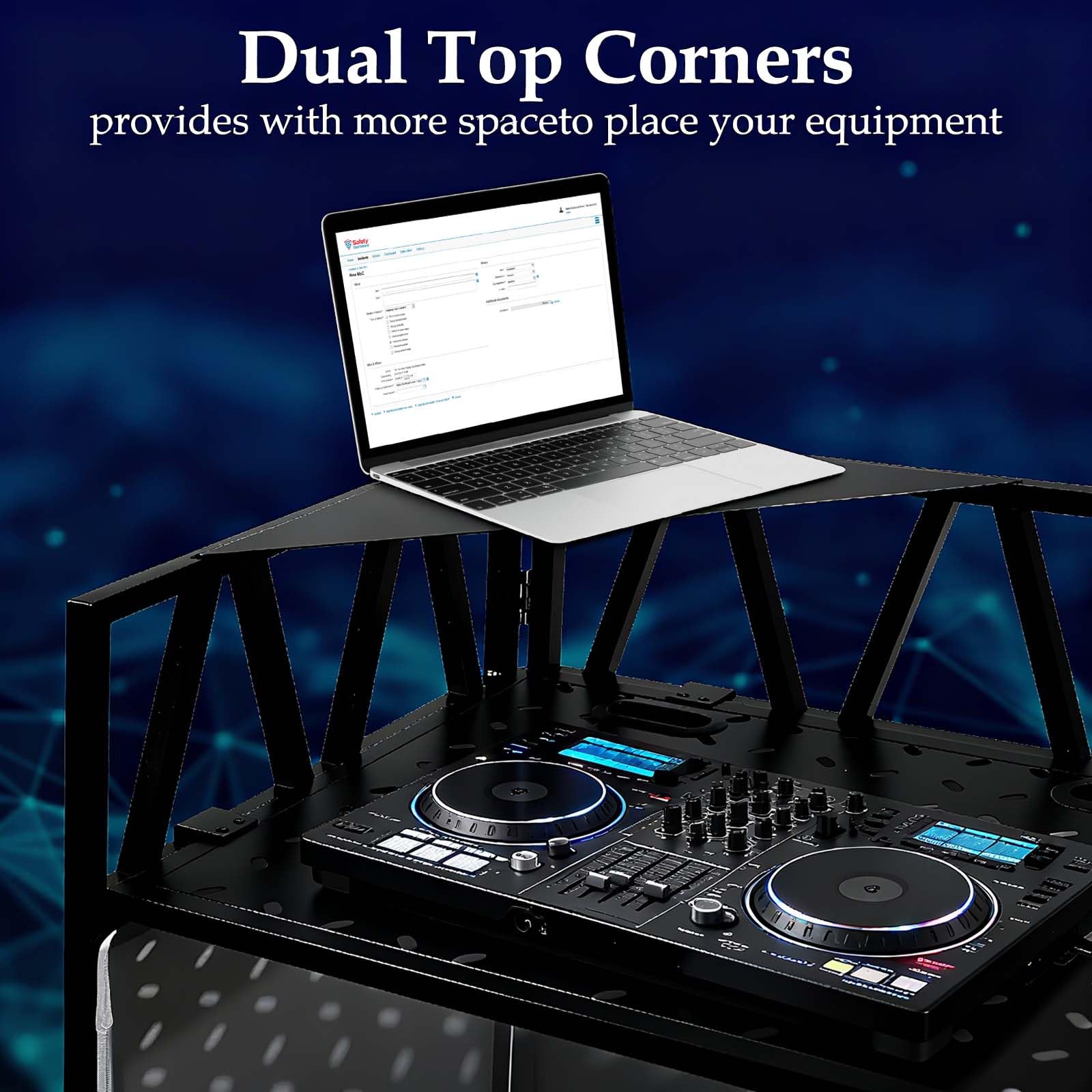Tragbarer DJ-Fassadenständer, faltbarer DJ-Tisch, 101,6 x 50,8 x 114,3 cm, DJ-Fassadenstation für DJ-Controller, Mixer & Laptop, Veranstaltungen und Partys – inklusive Tragetasche und zwei
