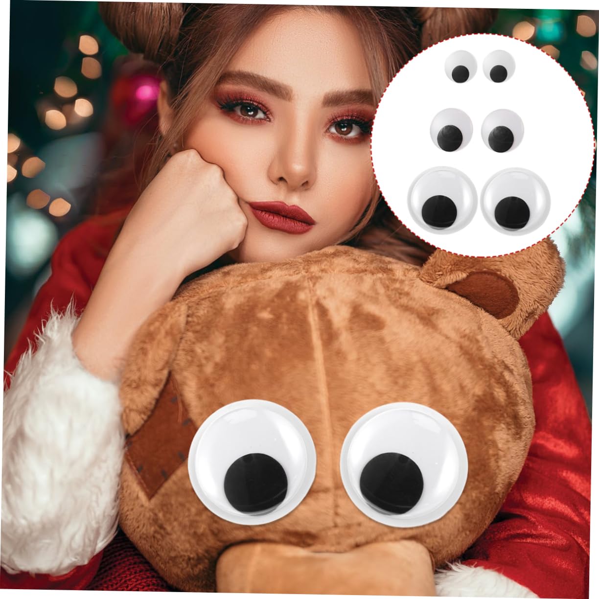 NUOBESTY 3 Series Ojos Y Negros Muñecos Toys Jueguetes Adhesivo Ojos De Juguete Falso Pestañas Máscara Ojos Artesanales De Bricolaje Mover Los Ojos Saltones El Plastico 6 Piezas X 3