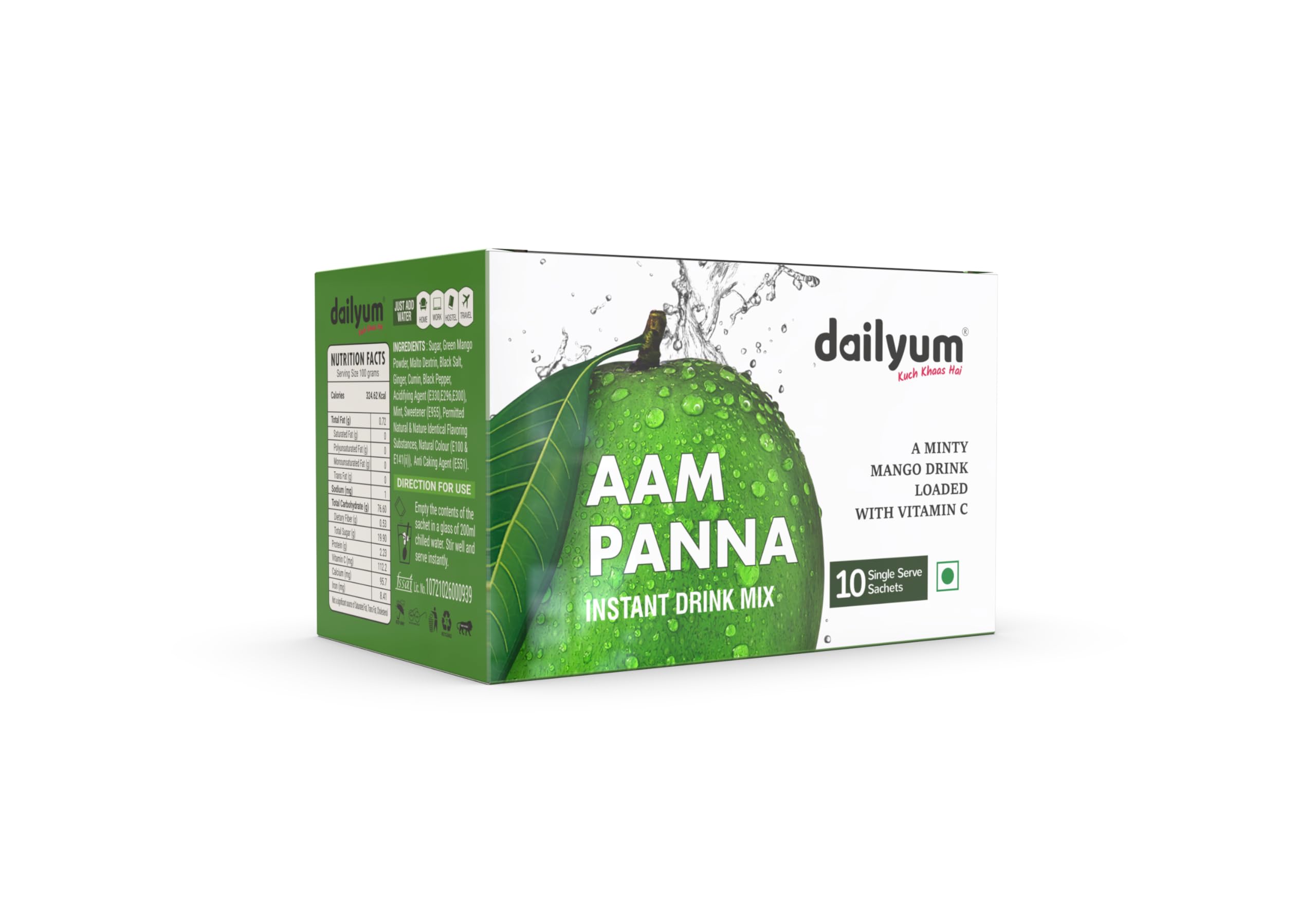 See full amazon price history chart for Dailyum Instant Refreshing Aam Panna Drink Mix Box |10 Single Serve Sachets |Raw Mango Mint Drink |With Vit C,Calcium & Iron| Summer Drink For Instant Energy Dailyum Instant Refreshing Aam Panna Drink Mix Box |10 Single Serve Sachets |Raw Mango Mint Drink |With Vit C,Calcium & Iron| Summer Drink For Instant Energy (B0CZDZC36D) Amazon Price History, Amazon Price Tracker