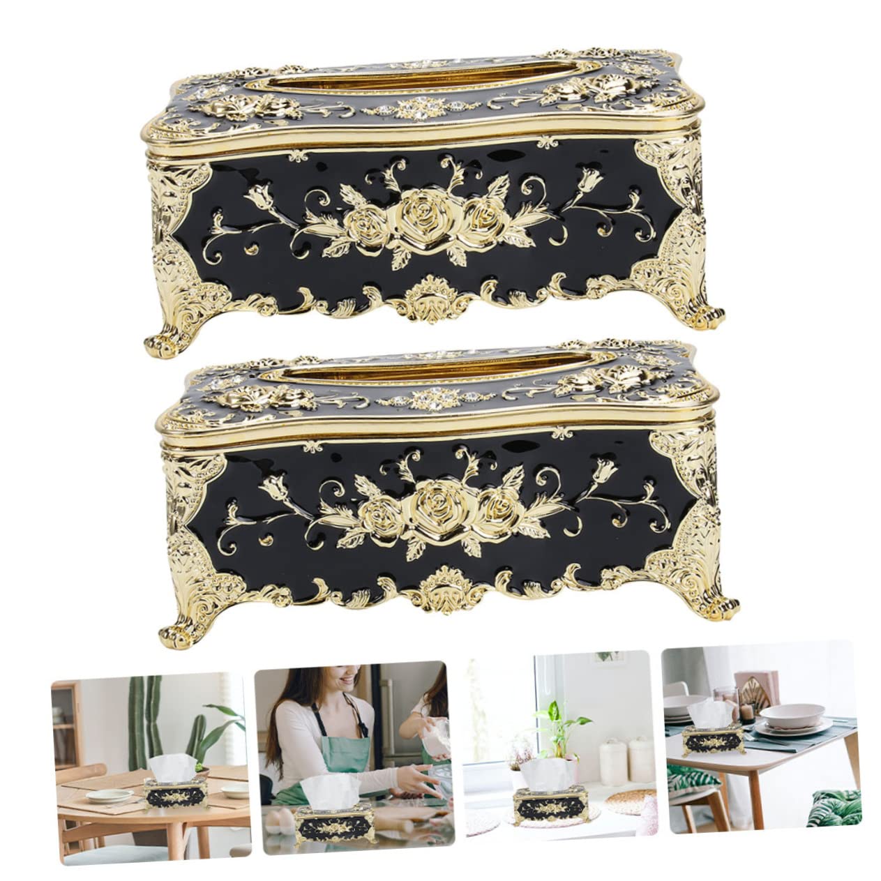 PLAFOPE 2pezzi Scatola Porta Fazzoletti Decorativa Da Contenitore Per Estrazione Carta Organizer Da Tavolo Per Tovaglioli