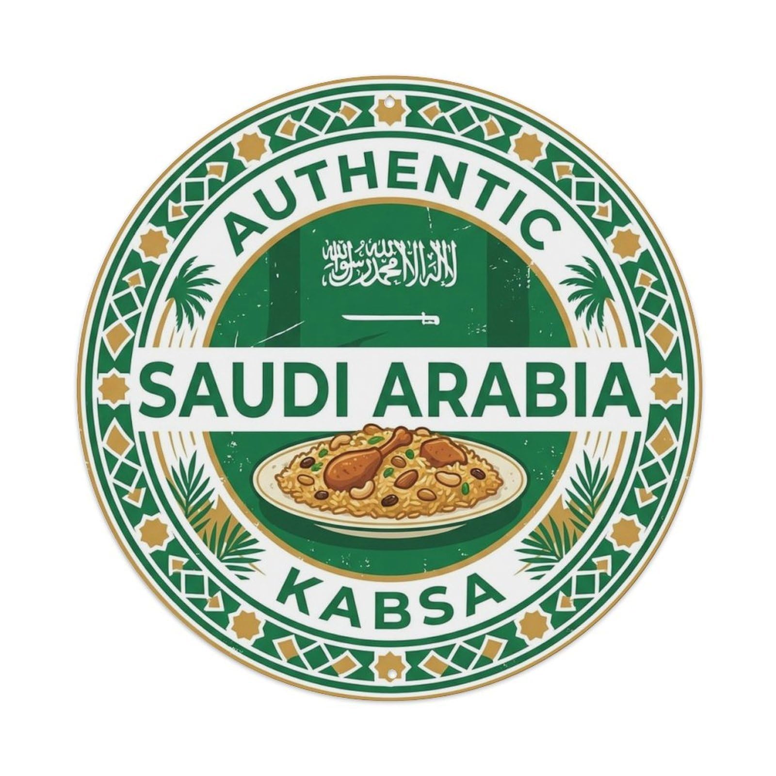 Saudi Arabia Travel Kabsa Saudi Rice Dish Cuisine Metal Tin Sign