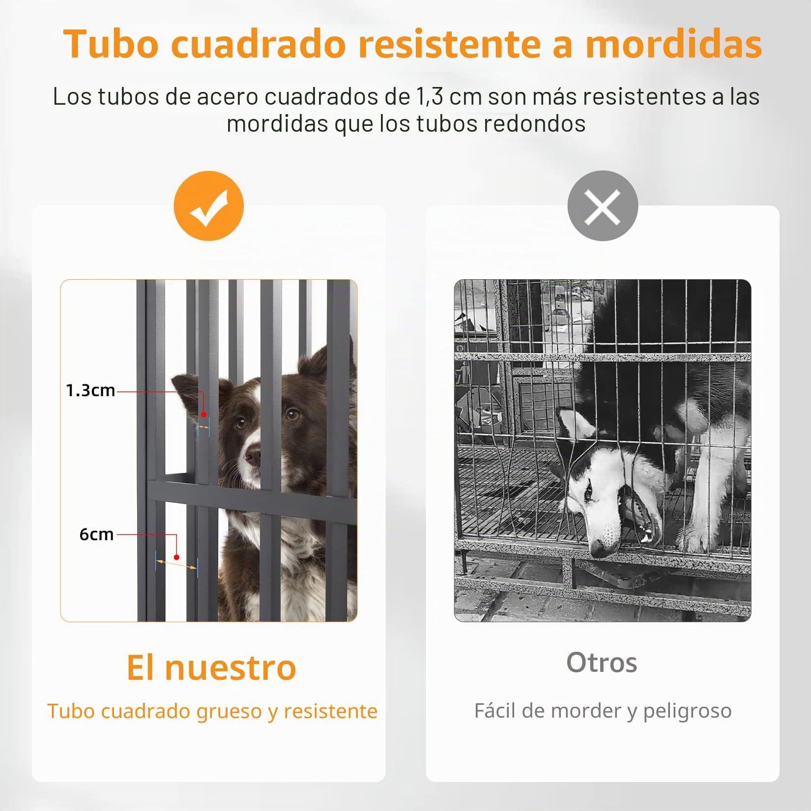 BingoPaw Jaula Perro Grande: XL Jaulas para Perros de Alta Resistencia Casa Interior Exterior Dog Crate Transporte con 4 Ruedas, 3 Puertas con Cerradura y Banjeja Extraible, 107x77.5x88.5cm