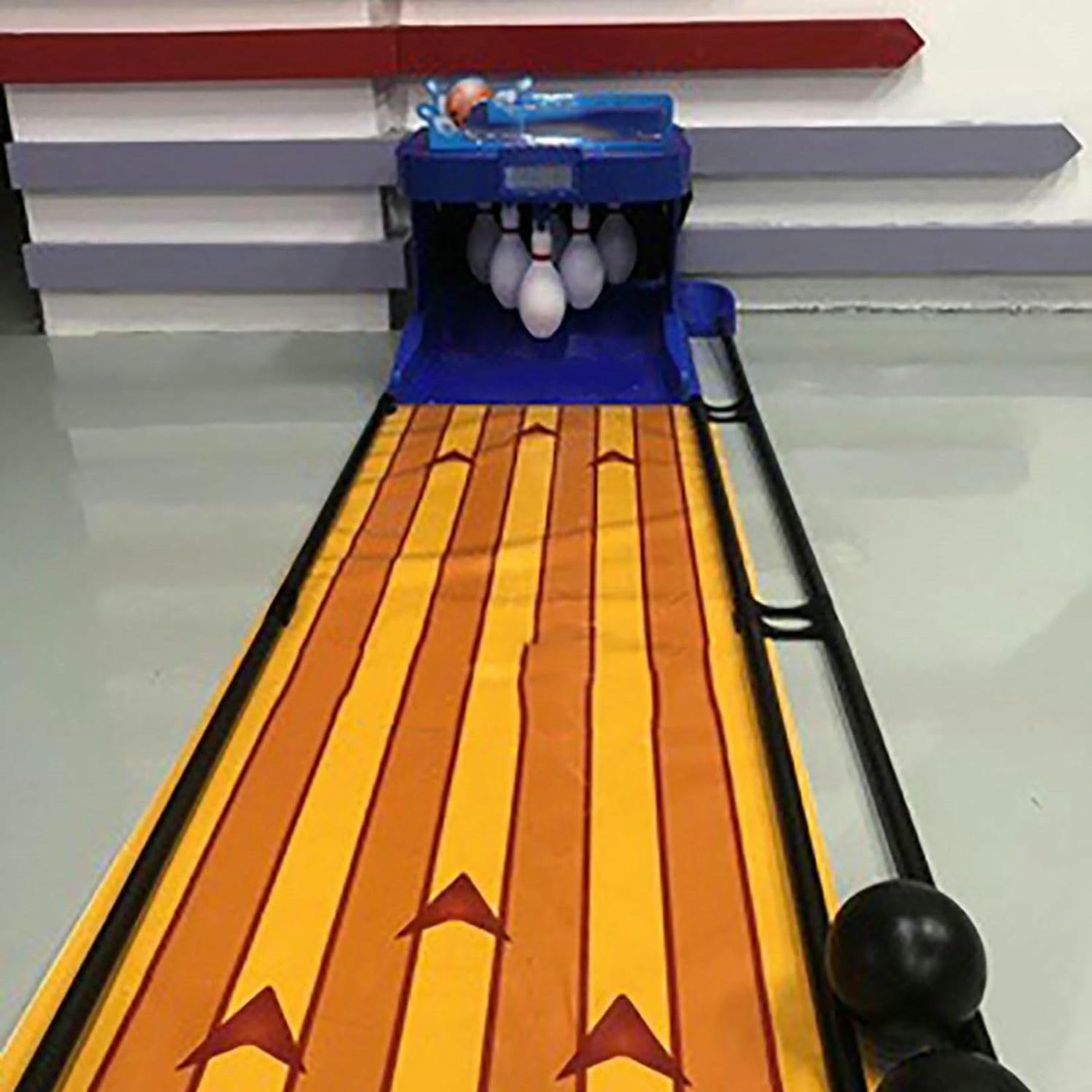 Alley De Bolos para El Hogar, Consola De Juegos De Deportes De Bolos De Bolos Cubiertos, Niños De Bolos, Reinicio Automático/iluminación/Efecto De Sonido De Simulación, Juego Familiar