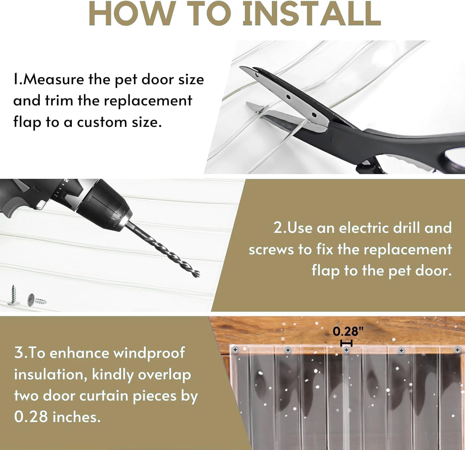 Door Curtain for Dog, Strips for Dog House 3.6 m x 20 cm, Curtain Strips for DIY Dog or Cat Door, Easy to Cut and Install (Yellow)