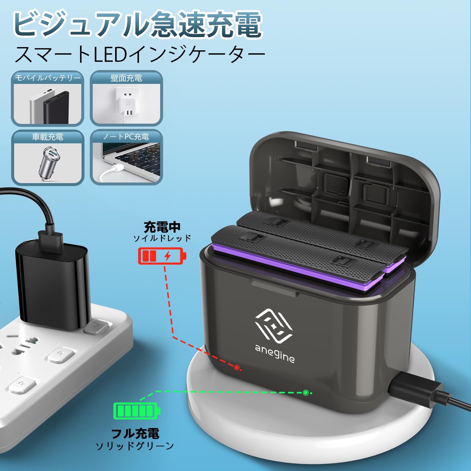 Amazon.co.jp: Anegine Insta360 X4 対応 バッテリー 急速充電器セット 