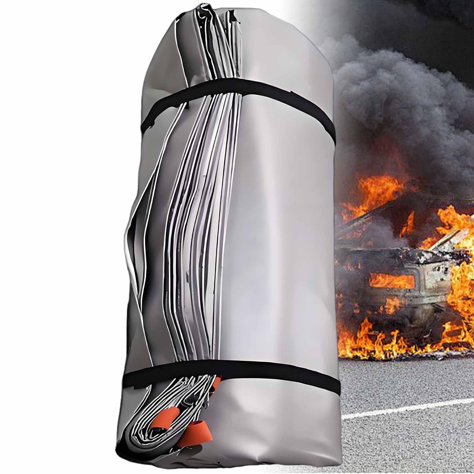 Estas Mantas IgníFugas De Emergencia EstáN Hechas De Silicona IgníFuga Y Pueden Aislar Y Extinguir Las Llamas RáPidamente. Son Aptas para Bicicletas EléCtricas, Coches Y Camiones 4 * 6
