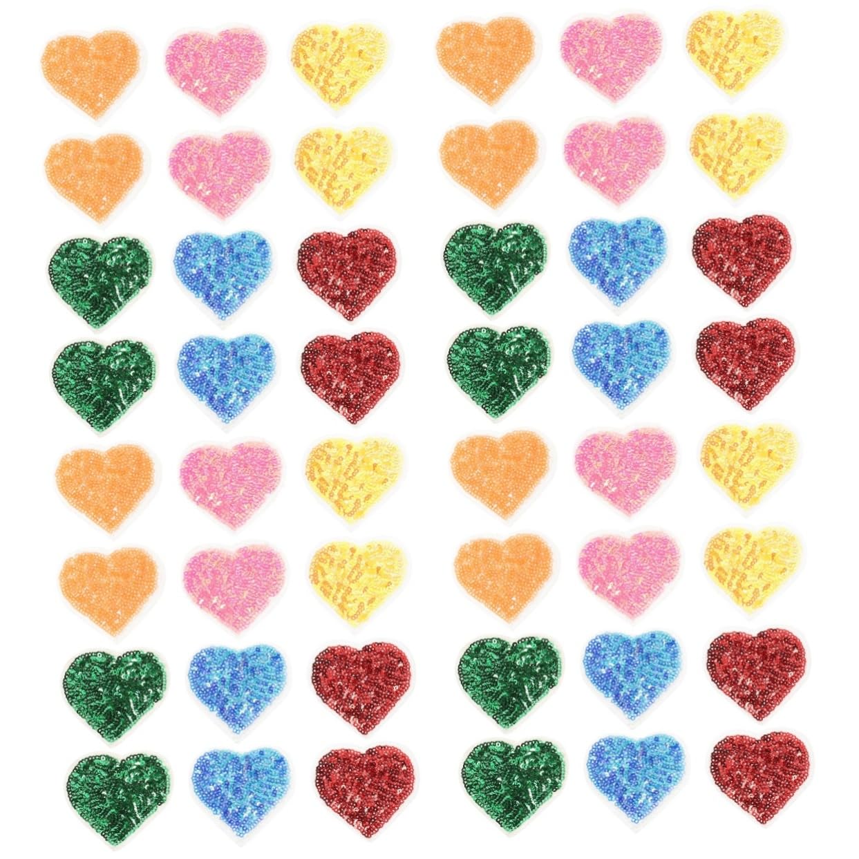 48pezzi Toppe Termoadesive Paillettes Applicazioni Decorative Per Riparazioni e Abbigliamento Per Jeans Magliette e Accessori