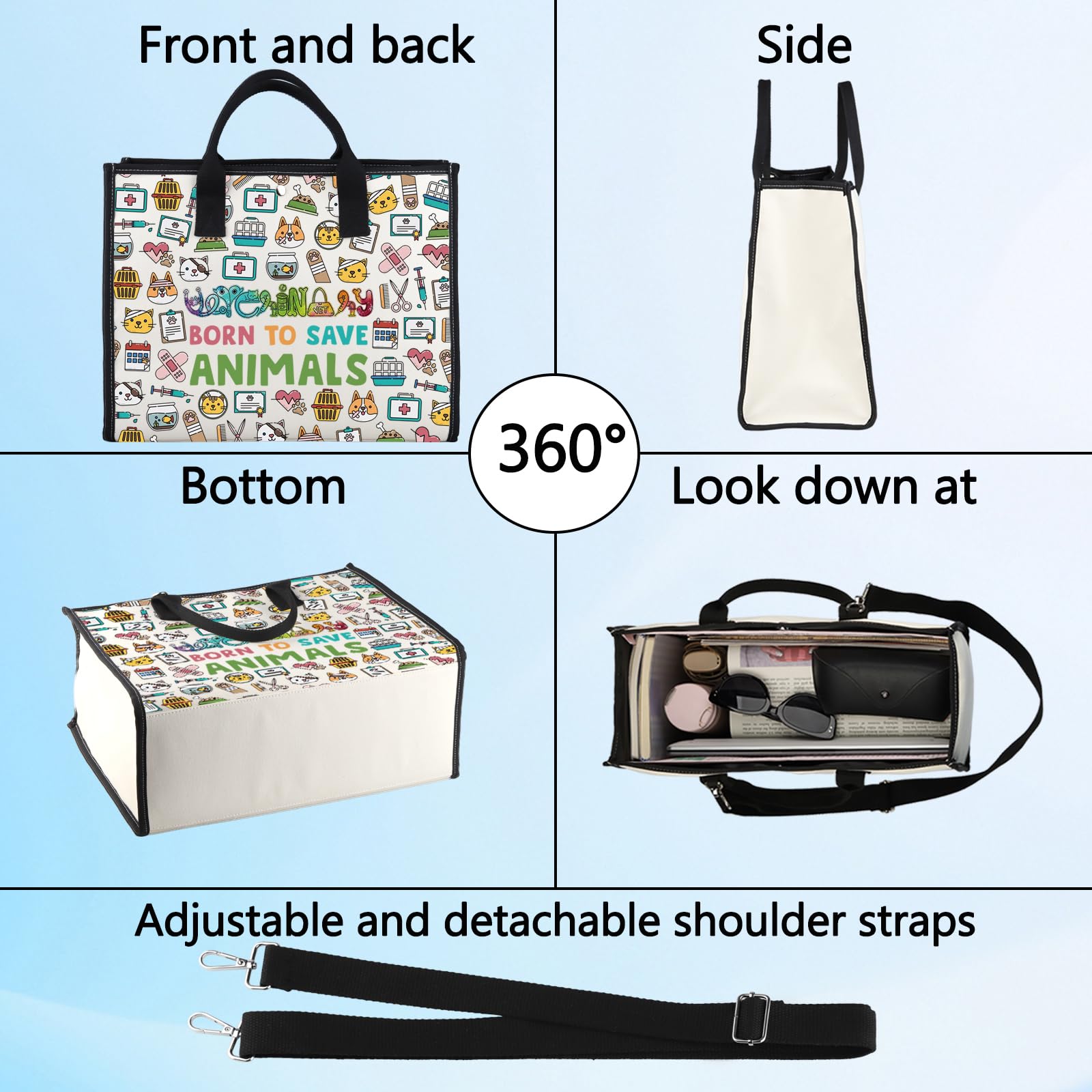 LEVLO Veterinarian Cosmetic Make Up Bag Veterinary Technician Gift Born To Save Animals Makeup Zipper Pouch Bag for Veterinarian Assistant Student Save Animals LT - Image 4