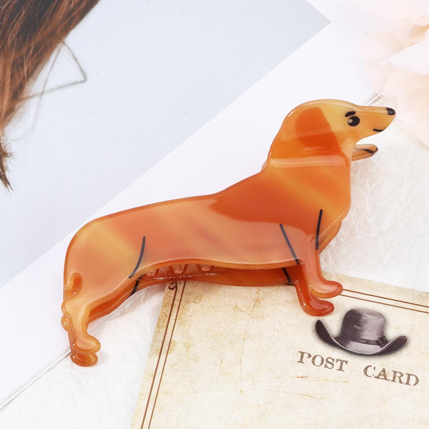 1pc Rural Dog Hair Clips Cute Dog Hair Claw Clip for Women Girls, Acetate Animal Hair Accessories Gift - Image 7