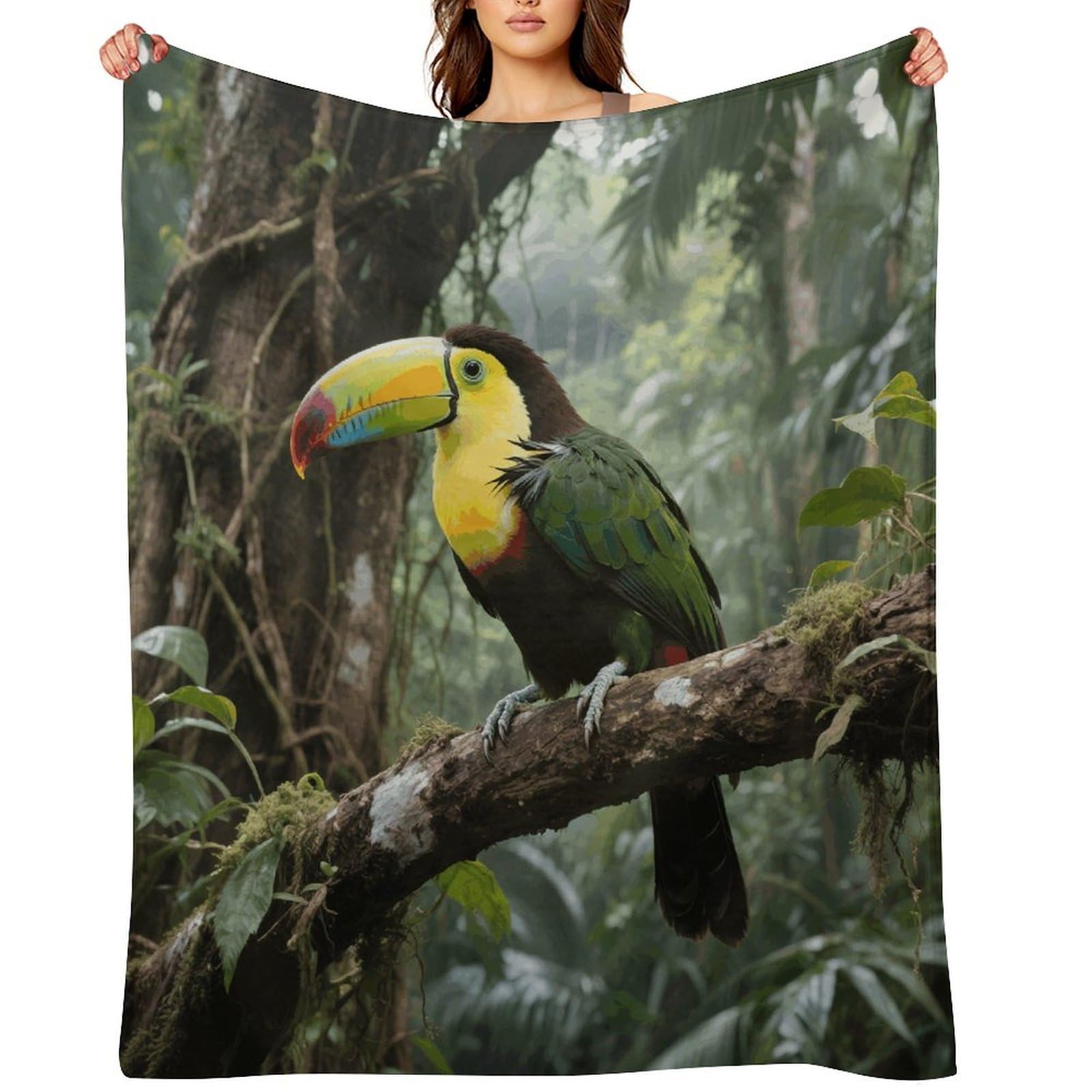 Parrot Bird Throw Blanket for Couch and Bed Super Soft Warm Lightweight Throw Blankets Cozy Fuzzy Flannel Blanket Personalized Decorative Blankets for Sofa Decor 30"x40"