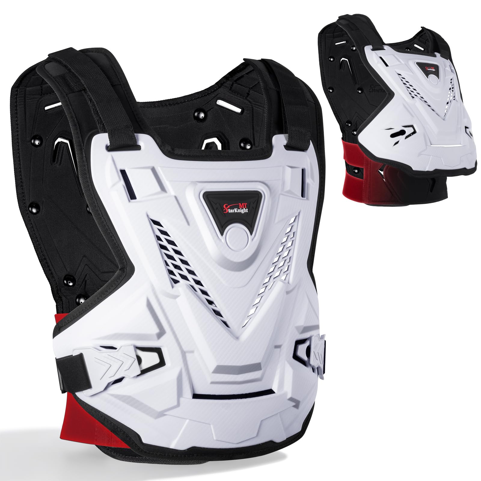 StarknightMT Adult Motocross Chest Protector with Upgrade Dual Waist Straps