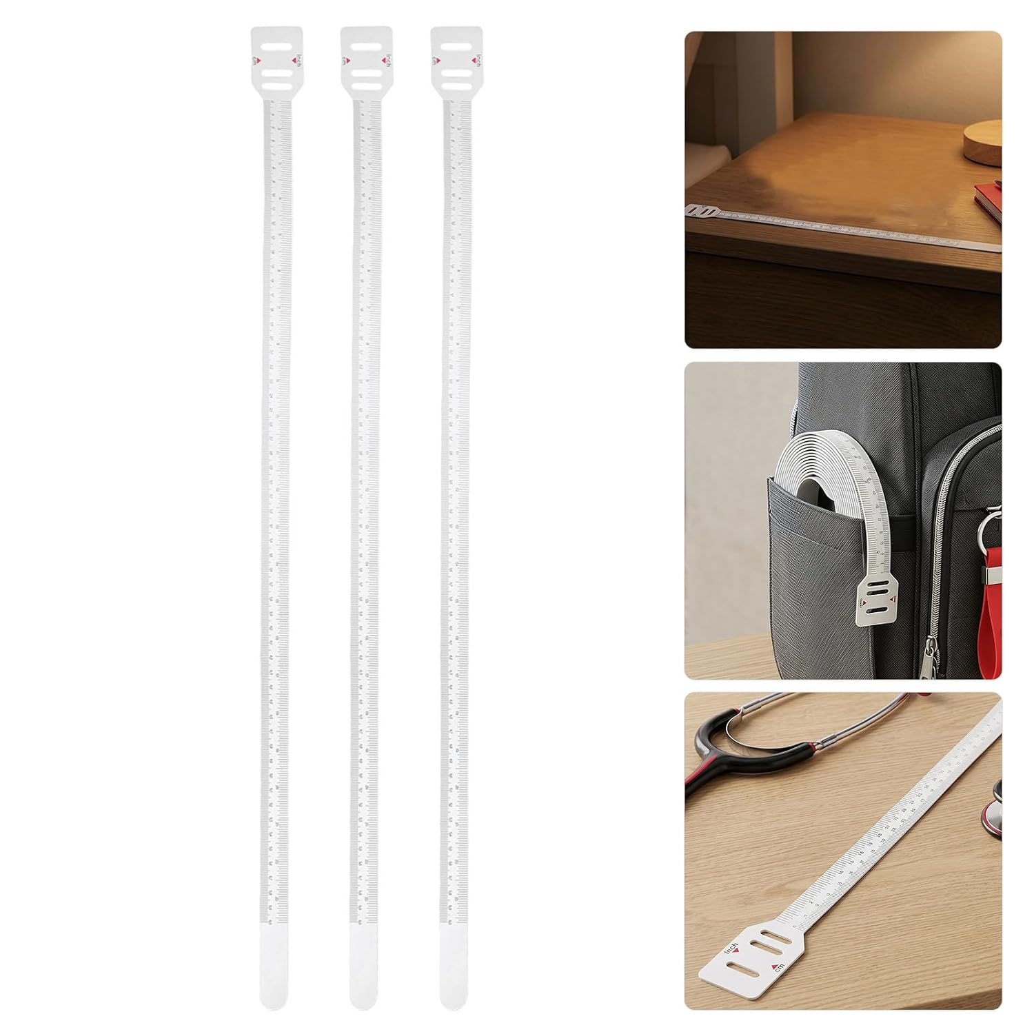 HEMOTON 6pcs Head Circumference Measuring Tape, 60cm Portable Plastic Tape Measure for Accurate Head and Arm Circumference, for Home Use and Clothing Purchases