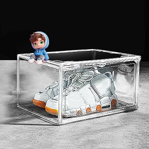 Miniatura 7 de eYotto Paquete de 2 cajas de almacenamiento de zapatos transparentes de acrílico apilables, caja de zapatos de acrílico tamaño 14, organizador de