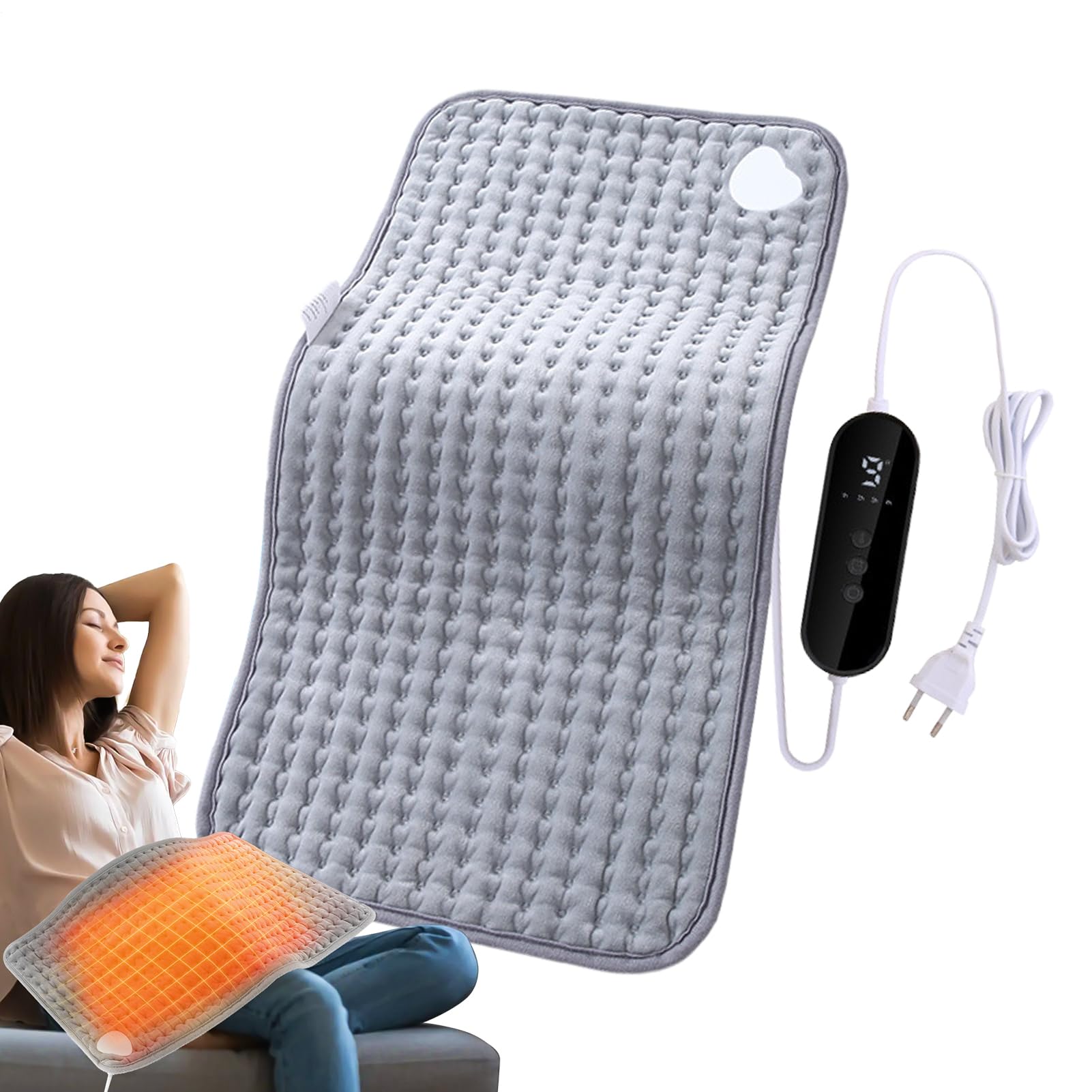 Termofori Grandi Cuscinetto Caldo 9 Temperature 30x60 cm | Cuscinetto Riscaldante Per Sedia Invernale per Sedia Ufficio Piede Collo Spalla Schiena Ginocchio Natale Compleanno Donne