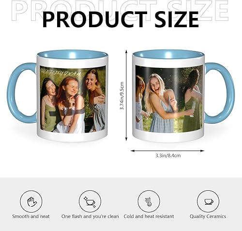 Miniatura 3 de Tazas de café con foto personalizadas, 11 onzas, tazas personalizadas con nombre de imagentexto, regalos personalizados para el día de San Valentín,