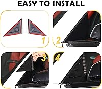 Vista 5 de Cubierta triangular para ventana delantera compatible con Chevrolet Corvette C8 Stingray Sports 2020 2021 2022, calcomanías de cubierta de alerón