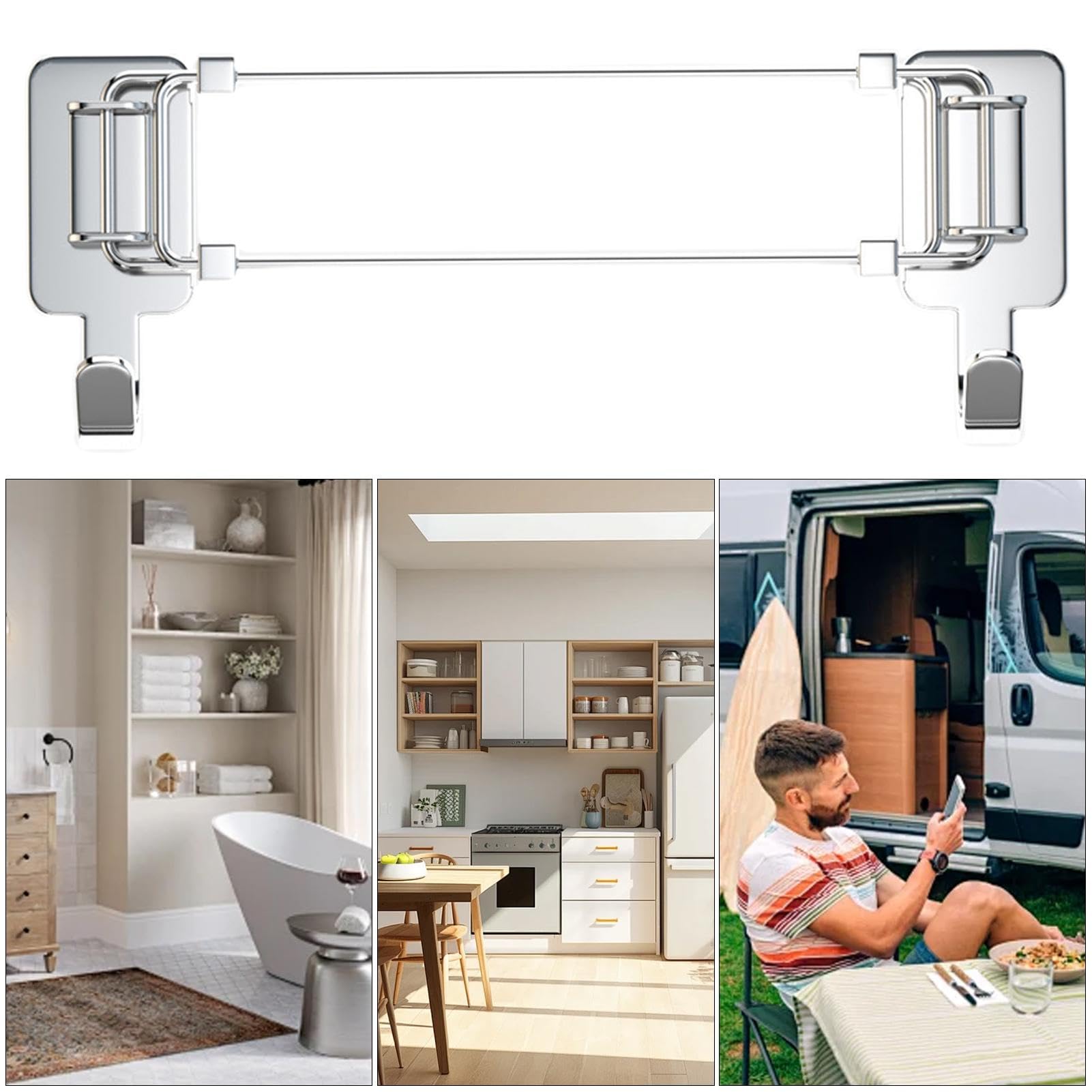 Edelstahl Spannstange 35,5-65cm - Verstellbar Für Wohnmobil & Schrank