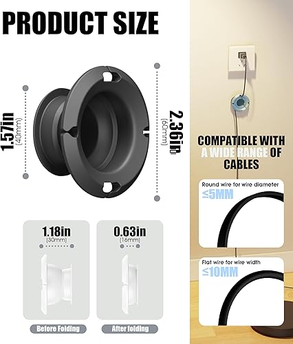 Miniatura 2 de Nearockle Organizador de cargador plegable para cable de carga, compatible con bloque de cargador USB C, cargador de MacBook, cables de carga de PC,
