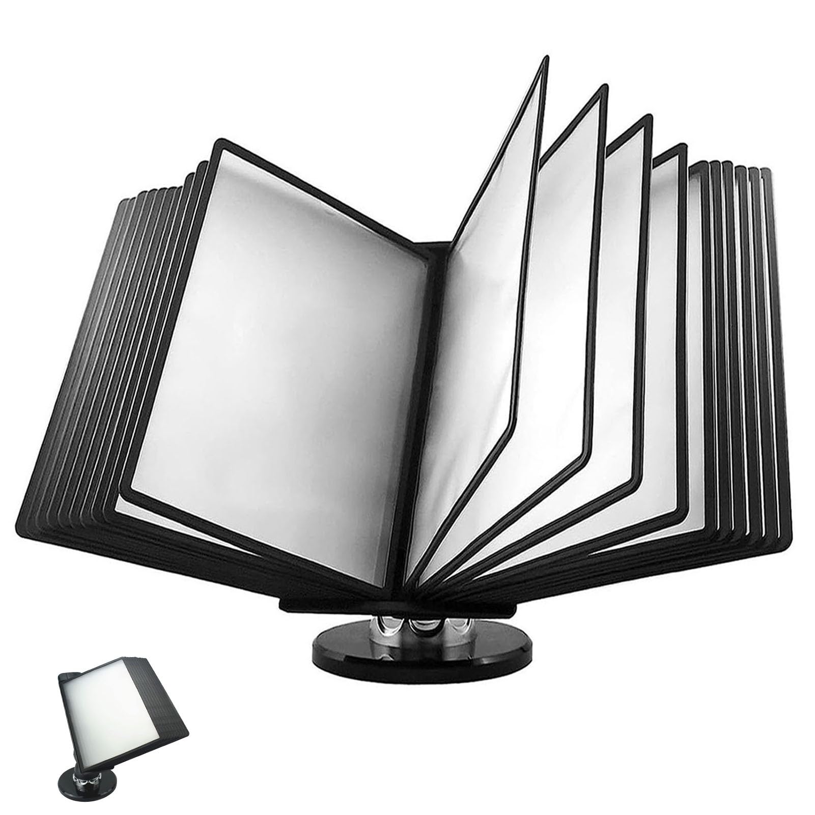 OLSKFUH Desktop Reference Organizer - Wall Mount Reference Organizer 20 Display Pockets 40 Sheet Capacity Adjustabl,