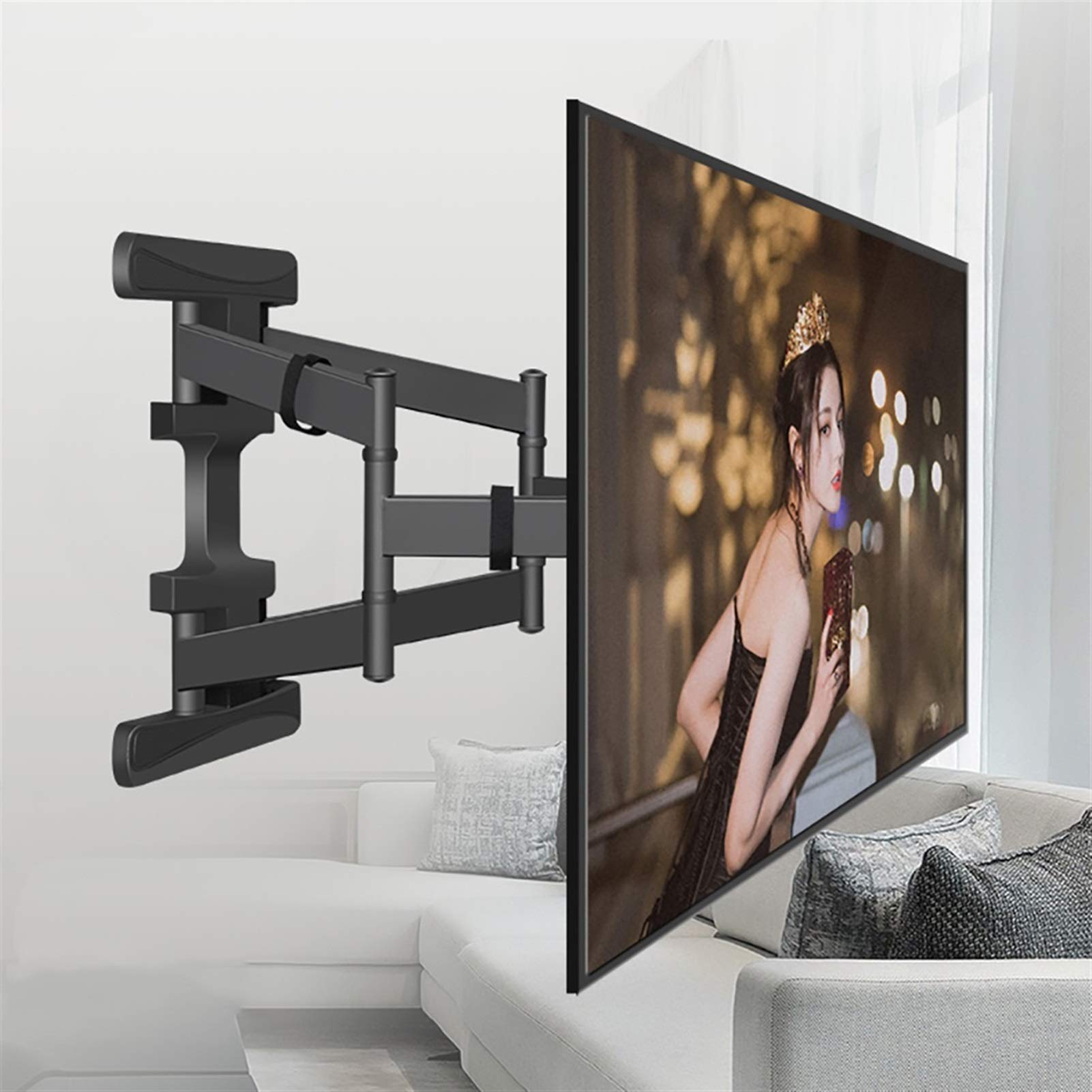 Staffa da parete per TV fissa per mobili TV, supporto da parete per TV ultra sottile per Tv Full HD al plasma da 32-55 pollici Max 400X400, capacità 45 kg Porta TV Full Motion (dimensioni : B) (nero