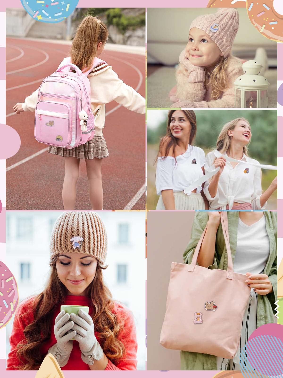 65 Sztuk Akrylowe Śliczne Szpilki, Kalolary Śliczne Estetyczne Odznaki Pin Kawaii Plecak Szpilki Owca Królik Pies Niedźwiedź Dziewczyna Kreskówka Broszka Pin Plecaki Torby Kurtki Bluzy Kapturem Czapki