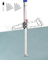 YJINGRUI Foldable Drywall Cutter Tool - Fits 7/16" Plasterboard, Gypsum Board Hand Push Cutter with 10 Spare Blades, Portable CM Scale