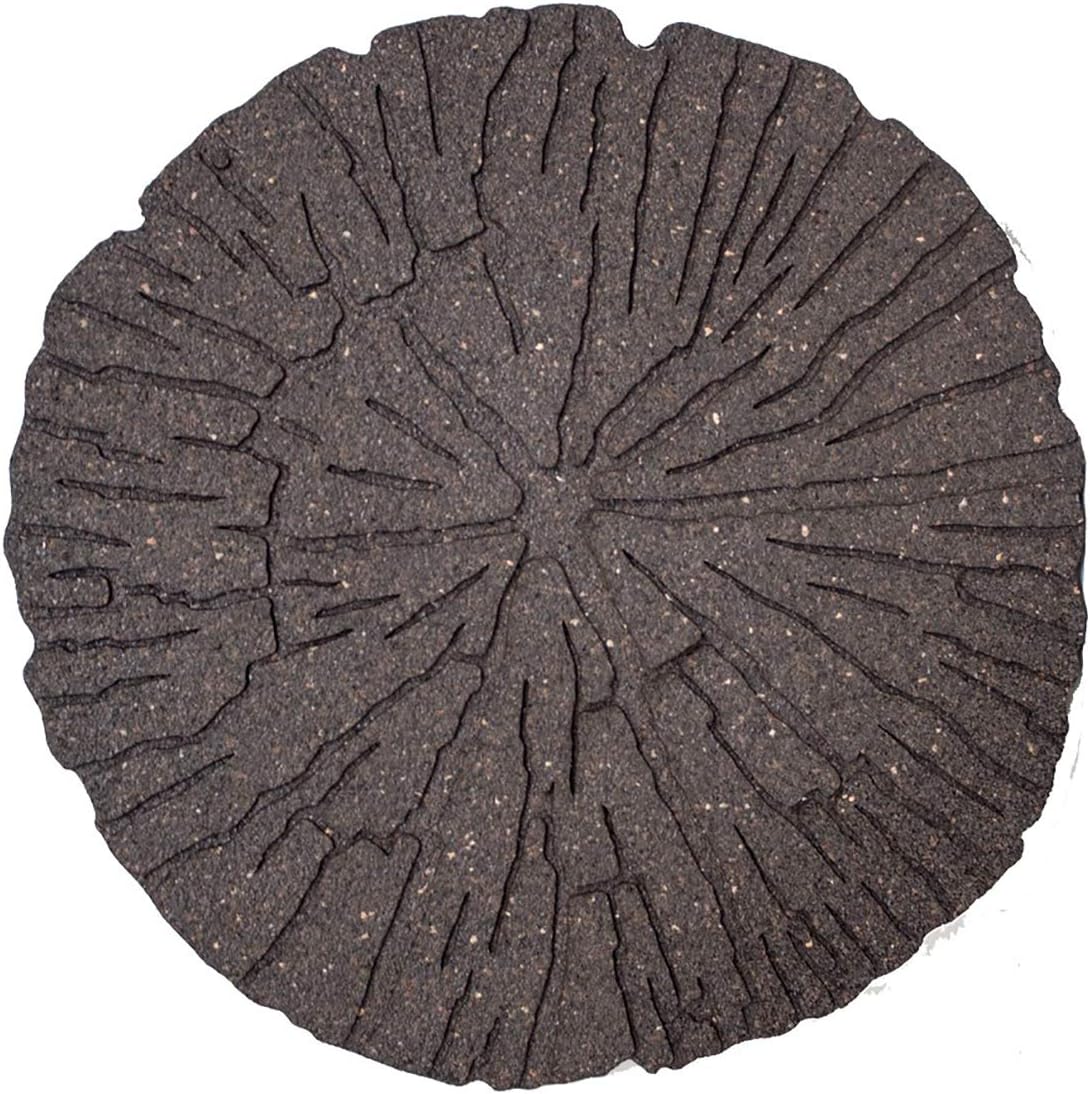 Cracked Log Recycled Rubber Stepping Stone, Earth, Pack Of 1