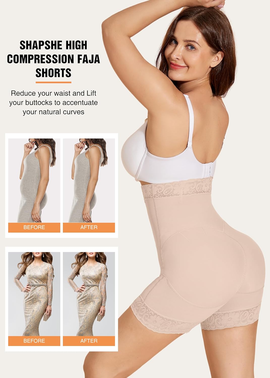 SHAPSHE Shapewear for Women Tummy Control Shorts Body Shaper High Waist Butt Lifter Panties Compression Underwear for Dresse - Image 5