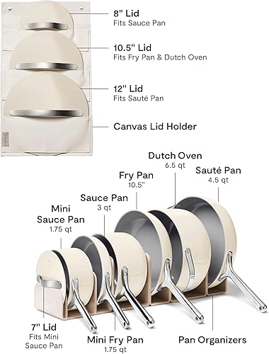 Miniatura 3 de Caraway Juego de utensilios de cocina de cerámica antiadherente de lujo (16 piezas) ollas, sartenes, tapas y almacenamiento de cocina, sin PFAS ni
