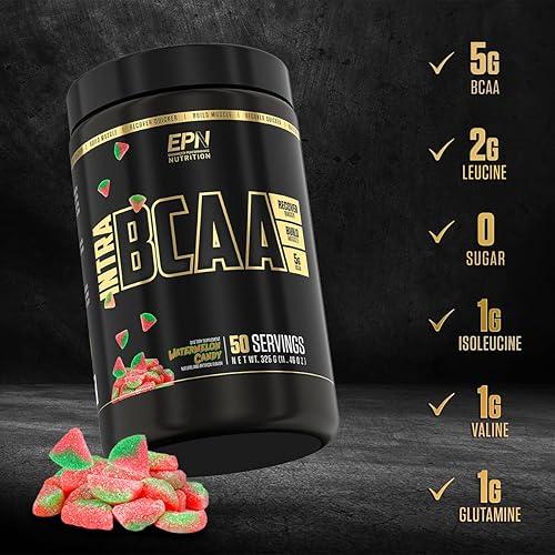 Miniatura 3 de EPN Supplements Intra BCAA  Polvo de BCAA 1 con aminoácidos de 018oz 0 azúcar construye músculo recupera más rápido vegano apto para dieta