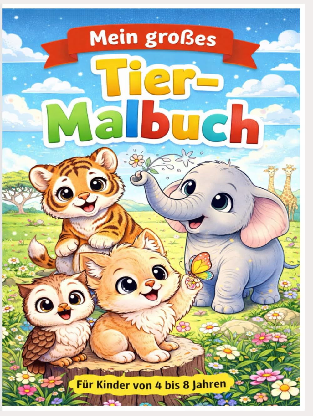 Mein großes Tiermalbuch: für Kinder von 4-8 jahren