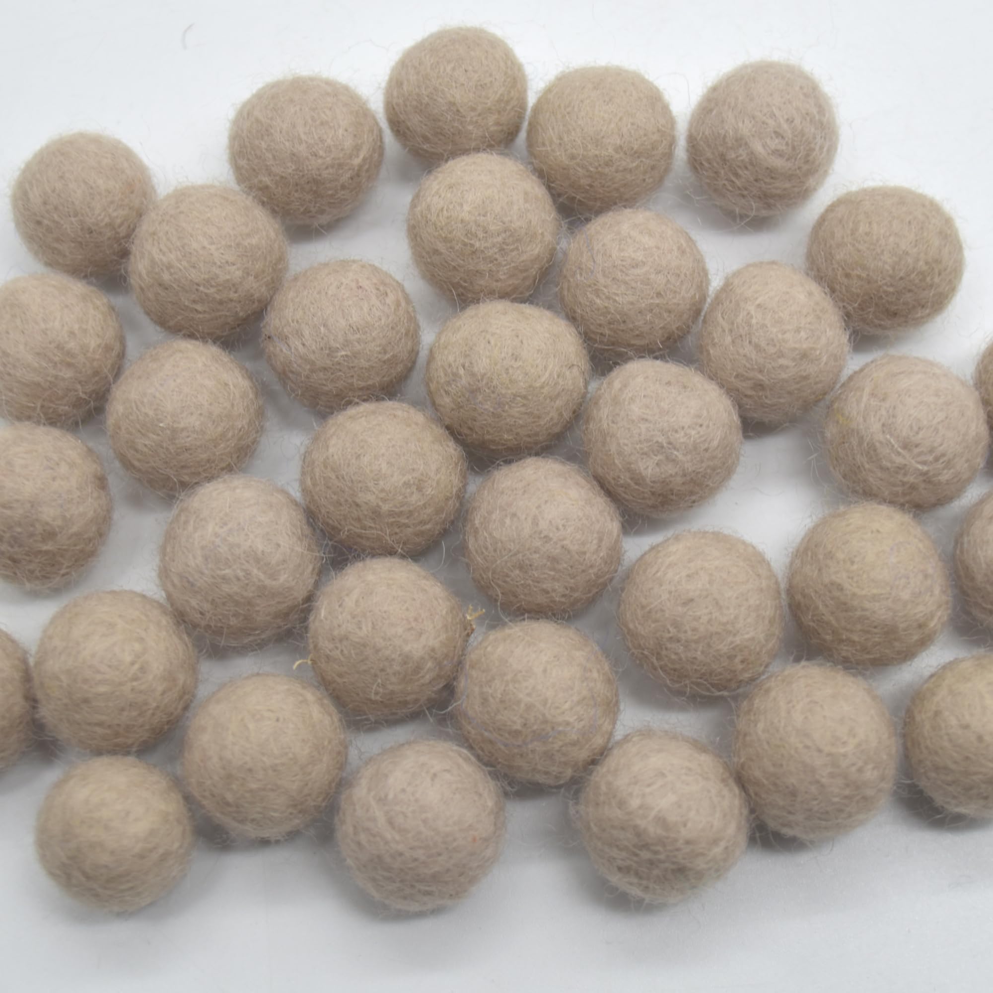 Oriental Direct Light Latte Brown 100% Wool Felt Balls - 1.5Cm - 10 Felt Balls