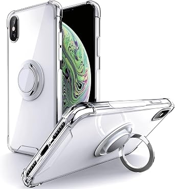 Silverback for iPhone Xs/iPhone X Case Clear with Ring Kickstand