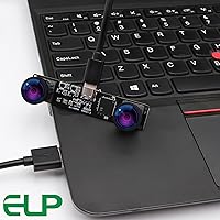 Vista 5 de ELP Cámara USB de doble lente de 4 MP, gran angular, 1080P 60 fps, Lightburn, mini UVC USB2.0 grabador láser módulo de cámara para computadora
