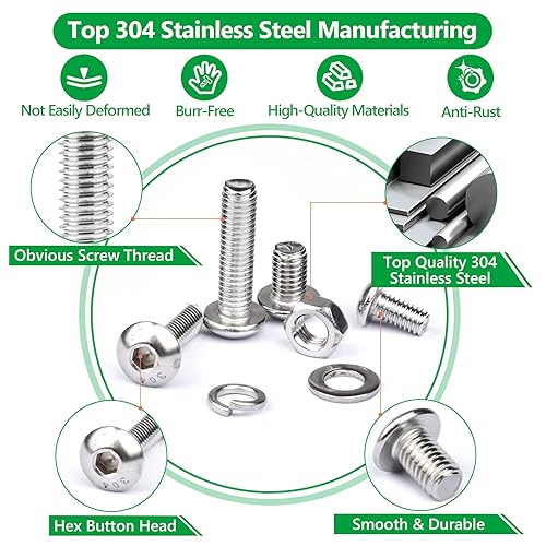 Miniatura 3 de Tuercas y pernos, de acero inoxidable 304, 1440 piezas, M2, M3, M4, M5, hexagonal, tornillos, arandelas de resorte, kit organizadores con 4 llaves