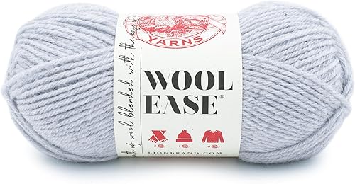 Vista 29 de Lion Brand Yarn Wool-Ease - Ovillo de lana para tejer y hacer ganchillo, paquete de 3, color carámbano