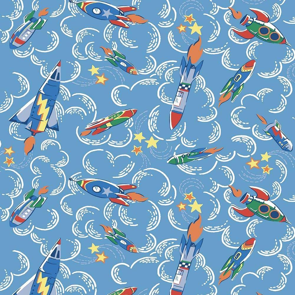 Cath Kidston Blue Rockets Wallpaper Rolls In