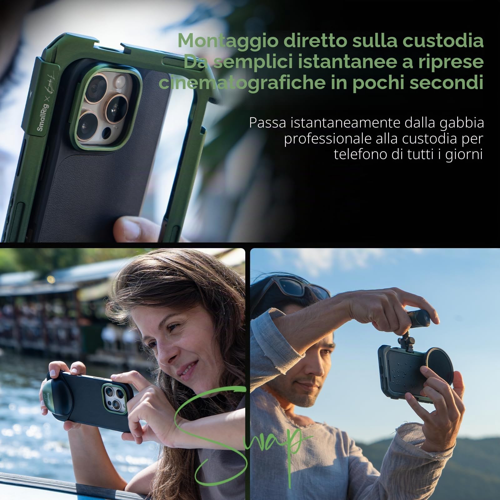 SMALLRIG x Brandon Li Kit Video Mobile per iPhone 16 Pro, con Gabbia e Custodia Leggera FilMov, Maniglie QR Wireless Girevoli, Filtro VND Magnetico 67 mm, Supporto per MagSafe - 5002