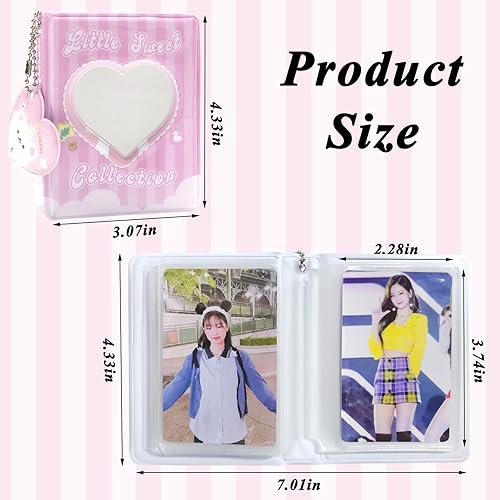 Miniatura 2 de Mini carpeta de tarjetas fotográficas de 3 pulgadas, soporte portátil para tarjetas fotográficas Kpop, álbum de fotos hueco de amor, álbum de fotos
