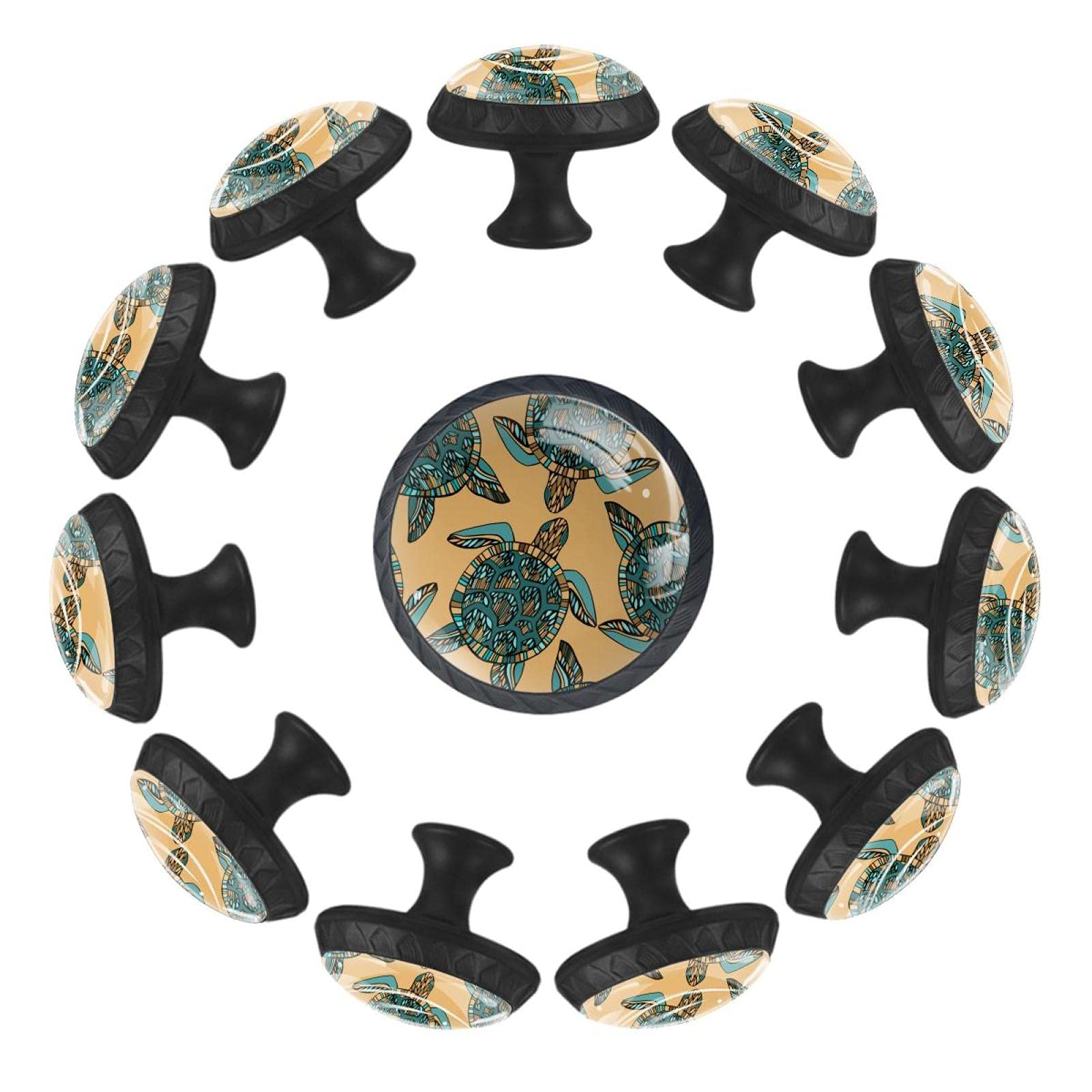 Boutons de tiroir Tortues de mer 35 mm en lot de 12 pour commode