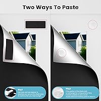 Vista 6 de Cortinas 100% opacas para dormitorio, 71" x 57" persianas opacas portátiles DIY con pestañas de gancho y bucle adhesivas, persianas opacas