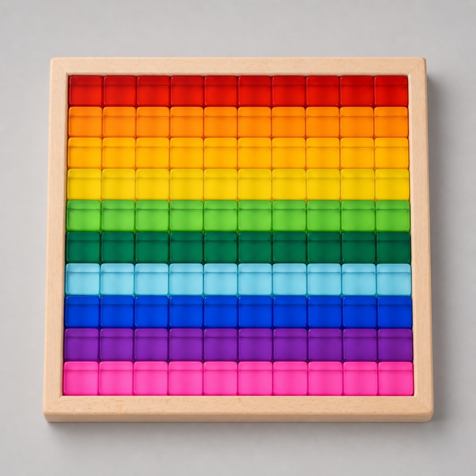 100 Pezzi Blocchi Acrilici Traslucidi Traslucido Blocchi Geometrici Qurati Tattile Mattoncini Geometrici Impilabili, Aula Scolastica, Stile B